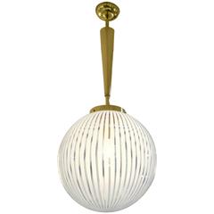 Italian Mid-Century Striped Murano Glass Globe or Chandelier 9