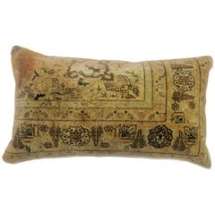 Bolster Rug Pillow from 19th Century Persian Tabriz Rug