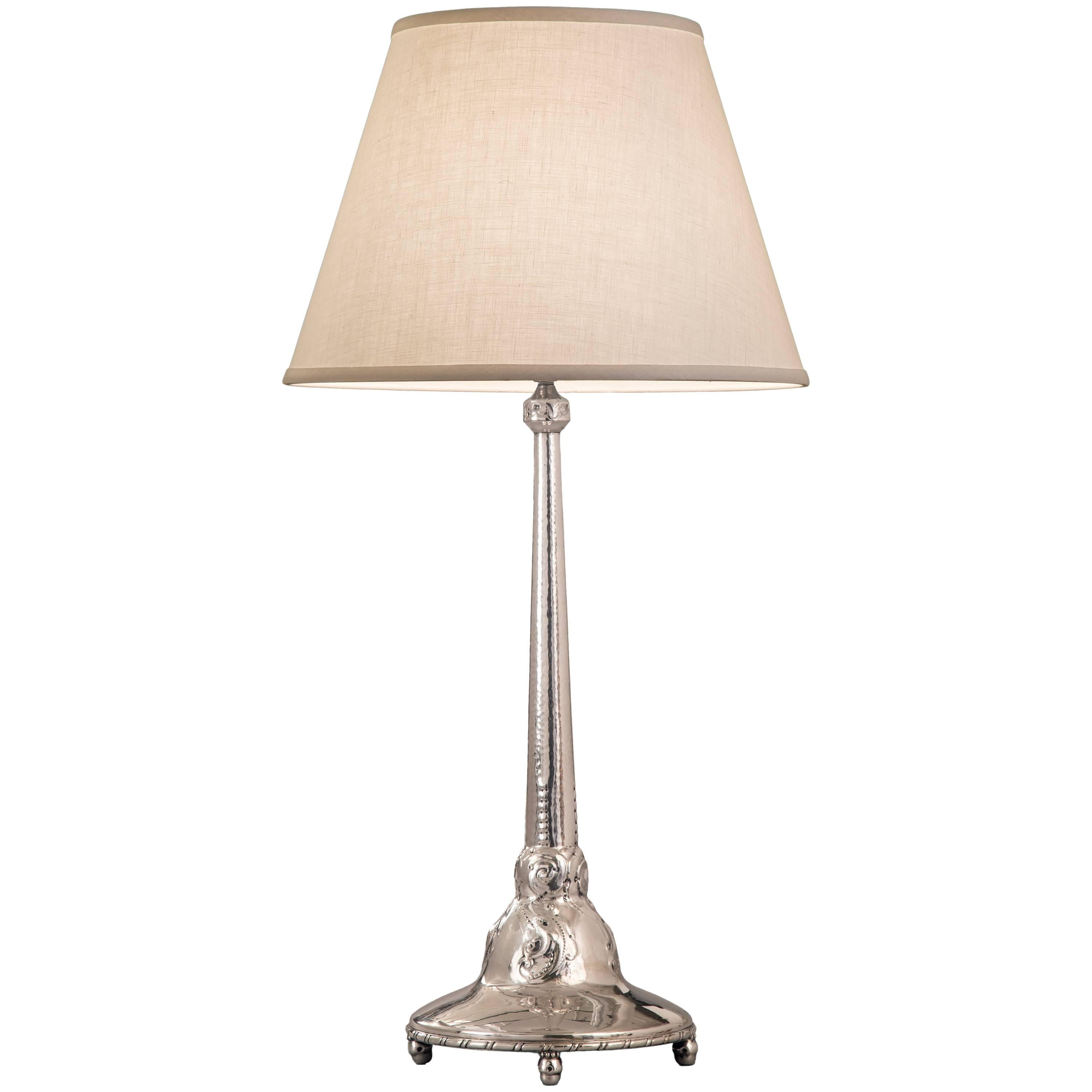Karl Anderson, Swedish Grace Period Hammered Silver Table Lamp