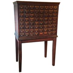 Late 19th Century Oak Apothecary Medicine Cabinet