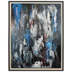 Abstract Mid-Century Modernist Oil on Board