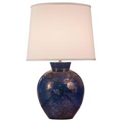 Kähler, Danish Cobalt Glazed Ceramic Vase, Now A Lamp