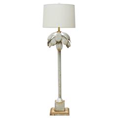 Tole Painted Palm Floor Lamp