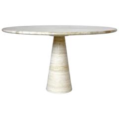 Angelo Mangiarotti Italian Travertine Marble Dining or Center Table