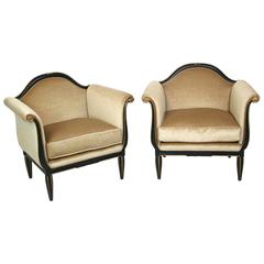 Pair of French Art Deco Lounge Chairs