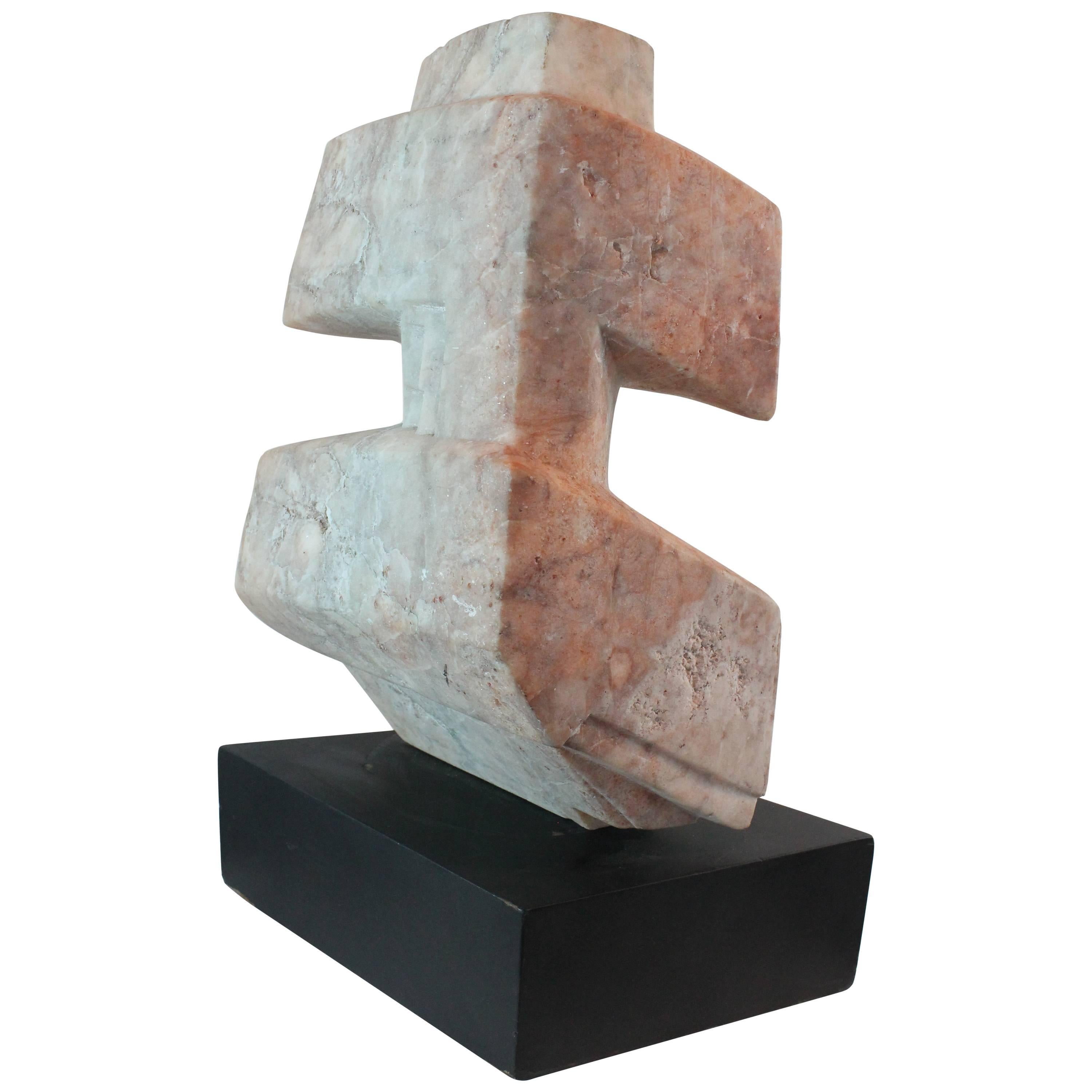 Modernist Marble Angular Sculpture For Sale