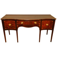 18th Century English Georgian Figured Mahogany Sideboard with Shaped Top