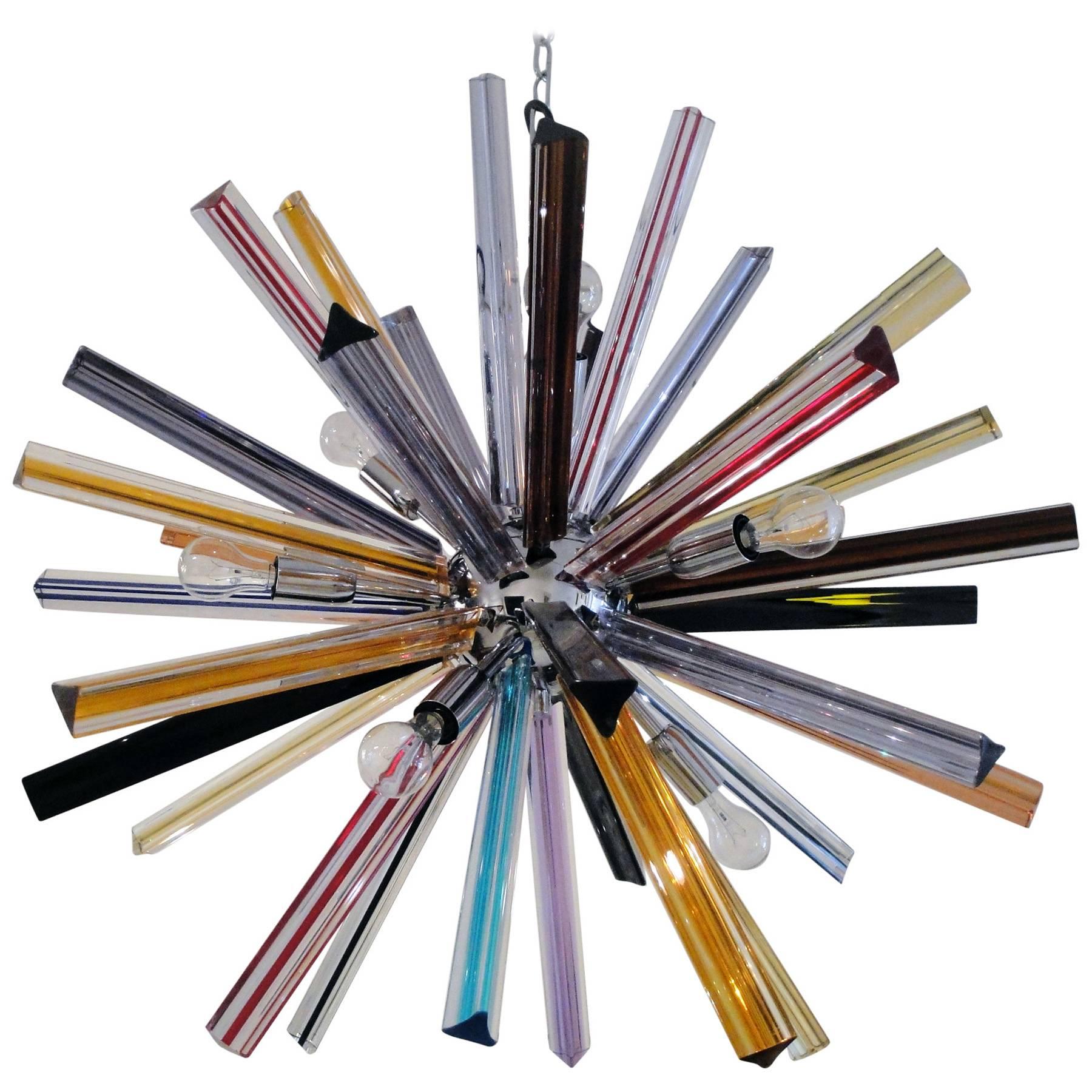 Multi-Color Glass Sputnik Chandelier For Sale