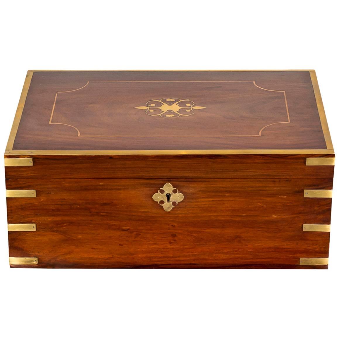 Antique Anglo-Indian Rosewood Dressing Box For Sale