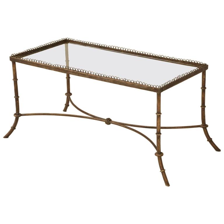 Vintage French Brass And Glass Coffee Table At 1stdibs