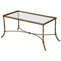 Vintage French Brass and Glass Coffee Table 10