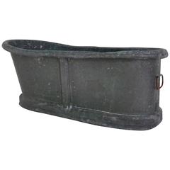 19th Century Zinc Baby Bathtub