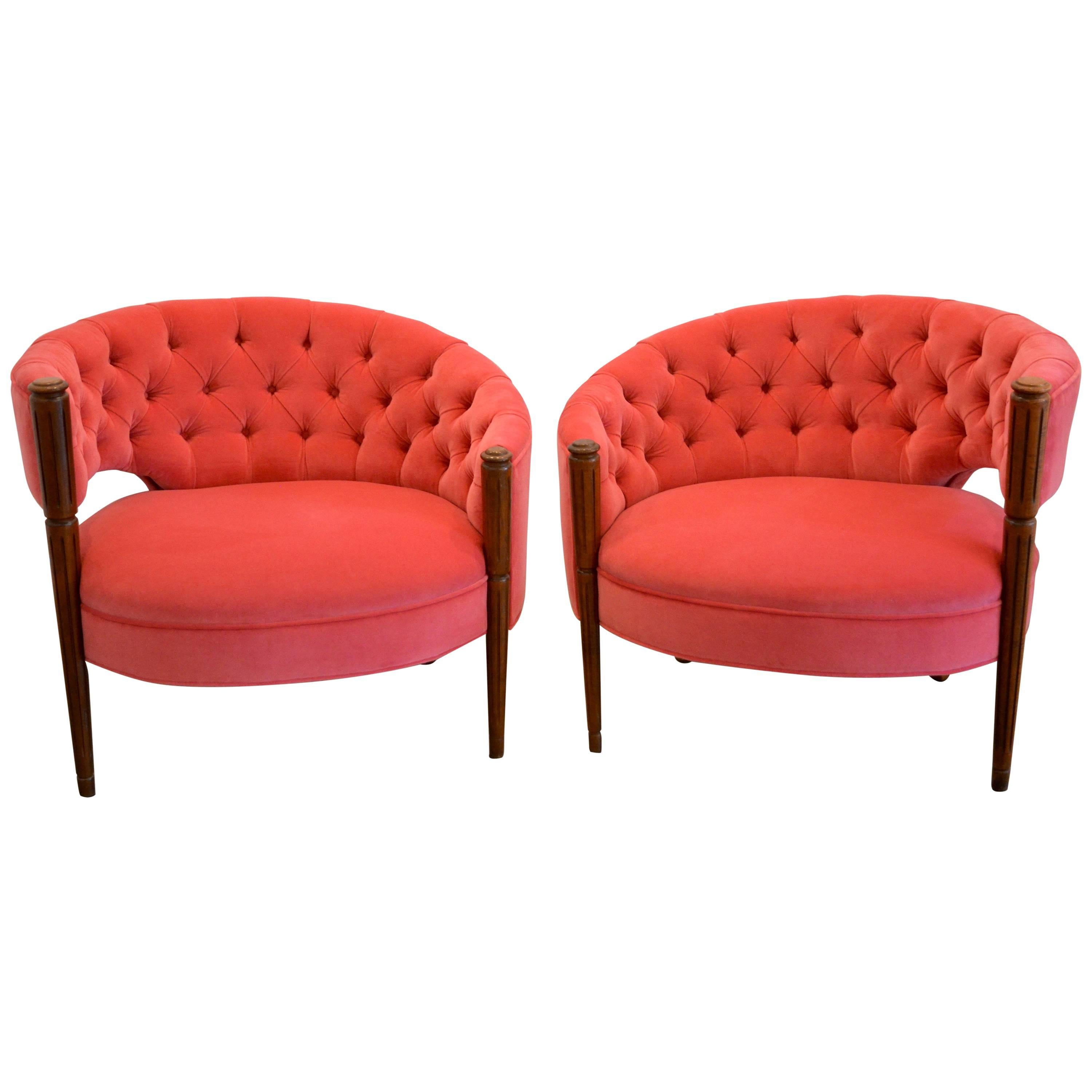 Pair of J. B. Van Sciver Tufted Chairs