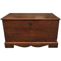 Small Teak Box with Lockable Top and Money Slot