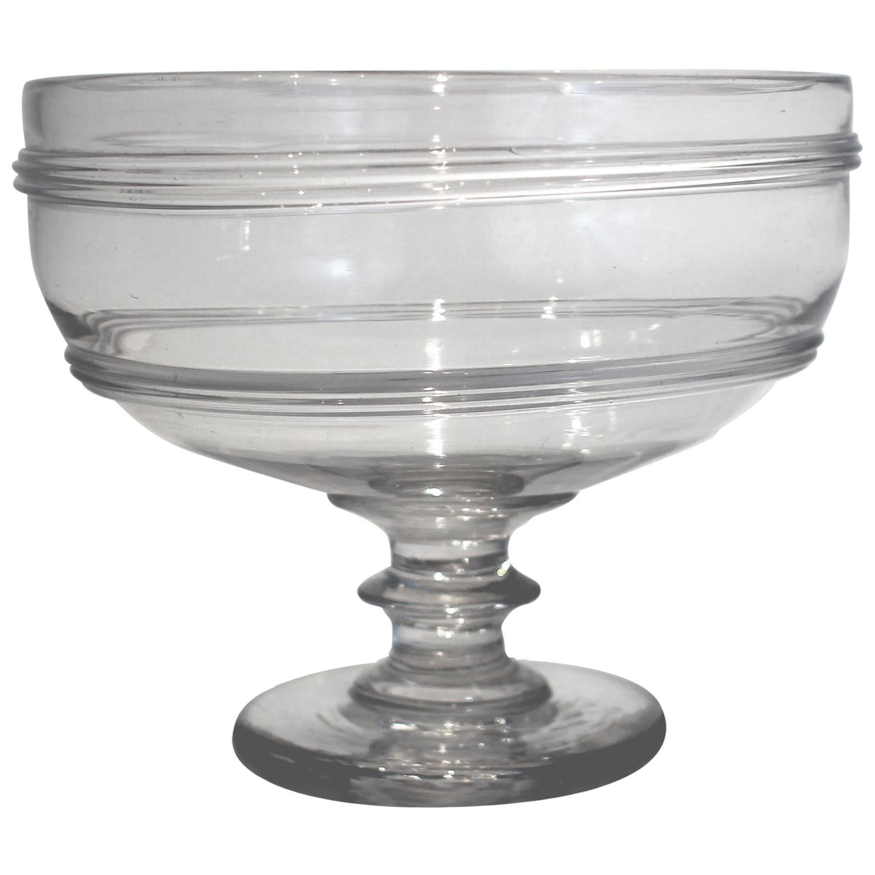 New England Blown Glass Compote, Early 19th Century