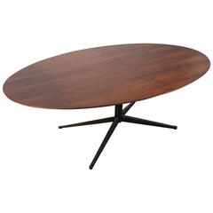 Florence Knoll Oval Rosewood Table with Bronze Base