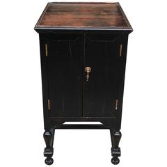 Ebonized Turned Leg Side Cabinet with Shelves
