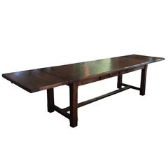 Early 20th Century French Farm Table with End Leaves