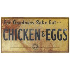 1950s Metal Sign "For Goodness Sake, Eat ... Chicken & Eggs" 6