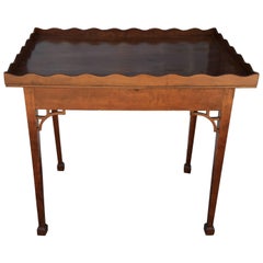 American Cherry Occasional Table with Scalloped Gallery Top