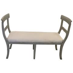 Antique Swedish Gustavian Window Seat Bench with Sides, Mid-19th Century