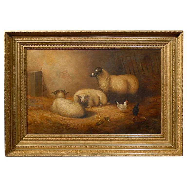 Painting, ca. 1880, by W. Topham, offered by English Accent Antiques