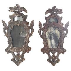 Pair of 19th Century Italian Silver Leaf Mirrors