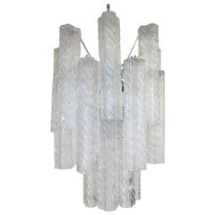 Murano Textured Tubes Chandelier by Venini