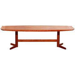 Retro 1950s, Mogens Kold, Teak Coffee Surf Board Table