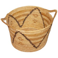 Retro Unusual Double Handled Papago Indian Basket