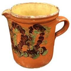 Antique 19th Century French Pottery Pitcher