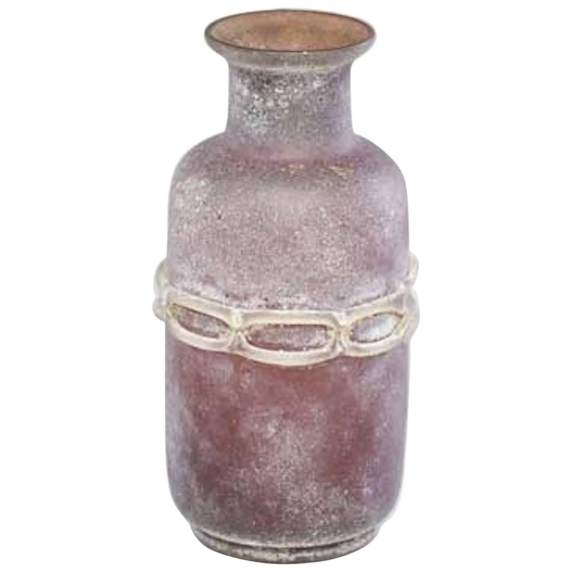 Seguso Scavo Murano Glass Vase