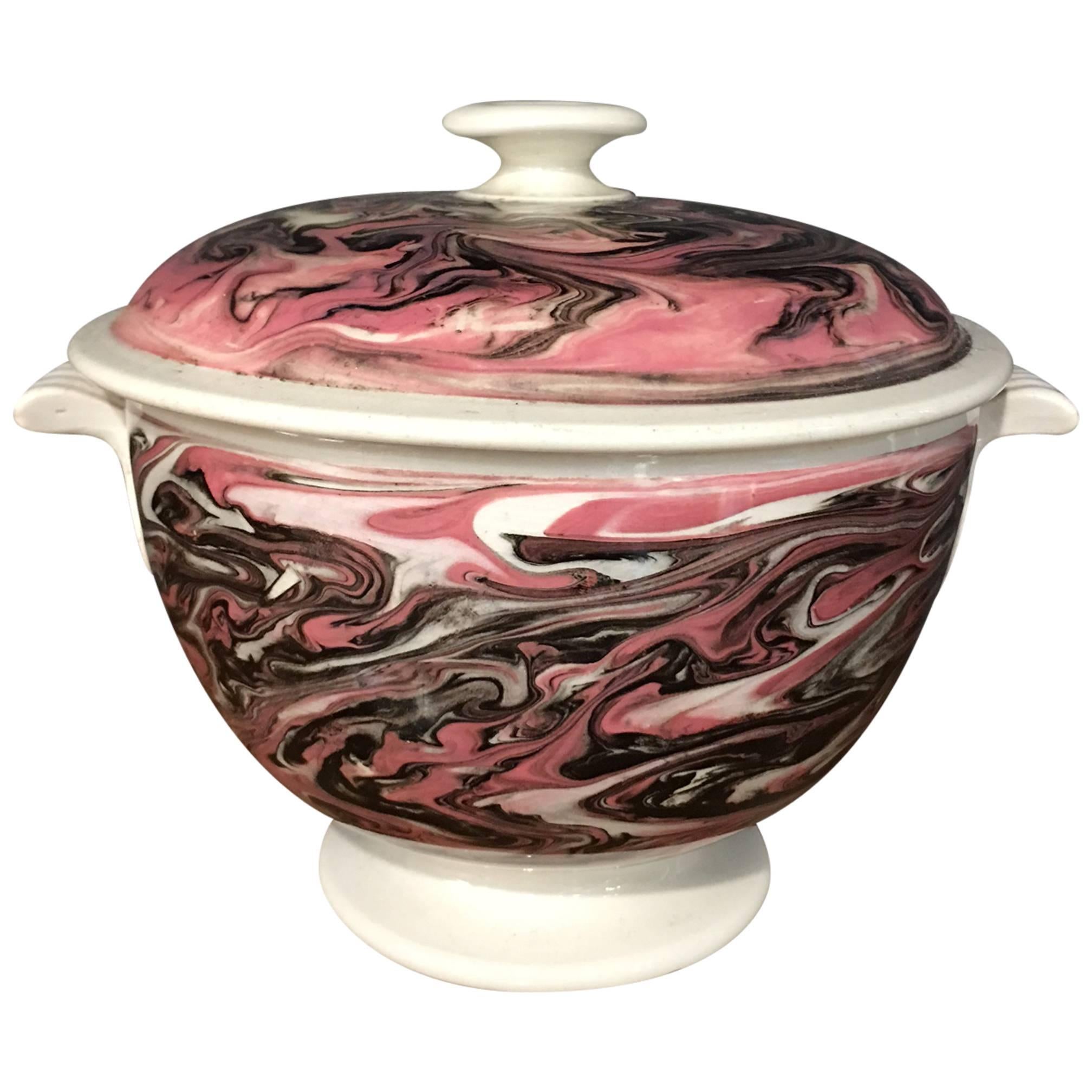 19th Century French Pottery Tureen For Sale