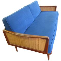 Sofa Bed by Peter Hvidt and Olga Mølgaard in Teak and Cane