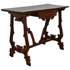 Tuscan Baroque Carved Walnut One-Drawer Console or Writing Table