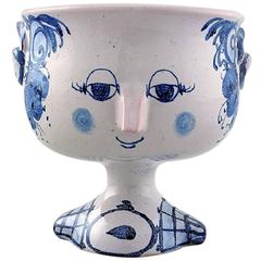 Bjorn Wiinblad Unique Ceramic Vase, the Blue House, 1981