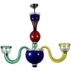 Large Italian Multicolored Murano Glass Chandelier by Gio Ponti, circa 1990