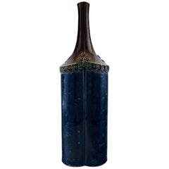 Large Rosenthal B. Wiinblad Large Ceramic Vase Decorated in Blue and Brown