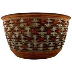 Unique Gertrud Vasegaard, a Large Stoneware Bowl