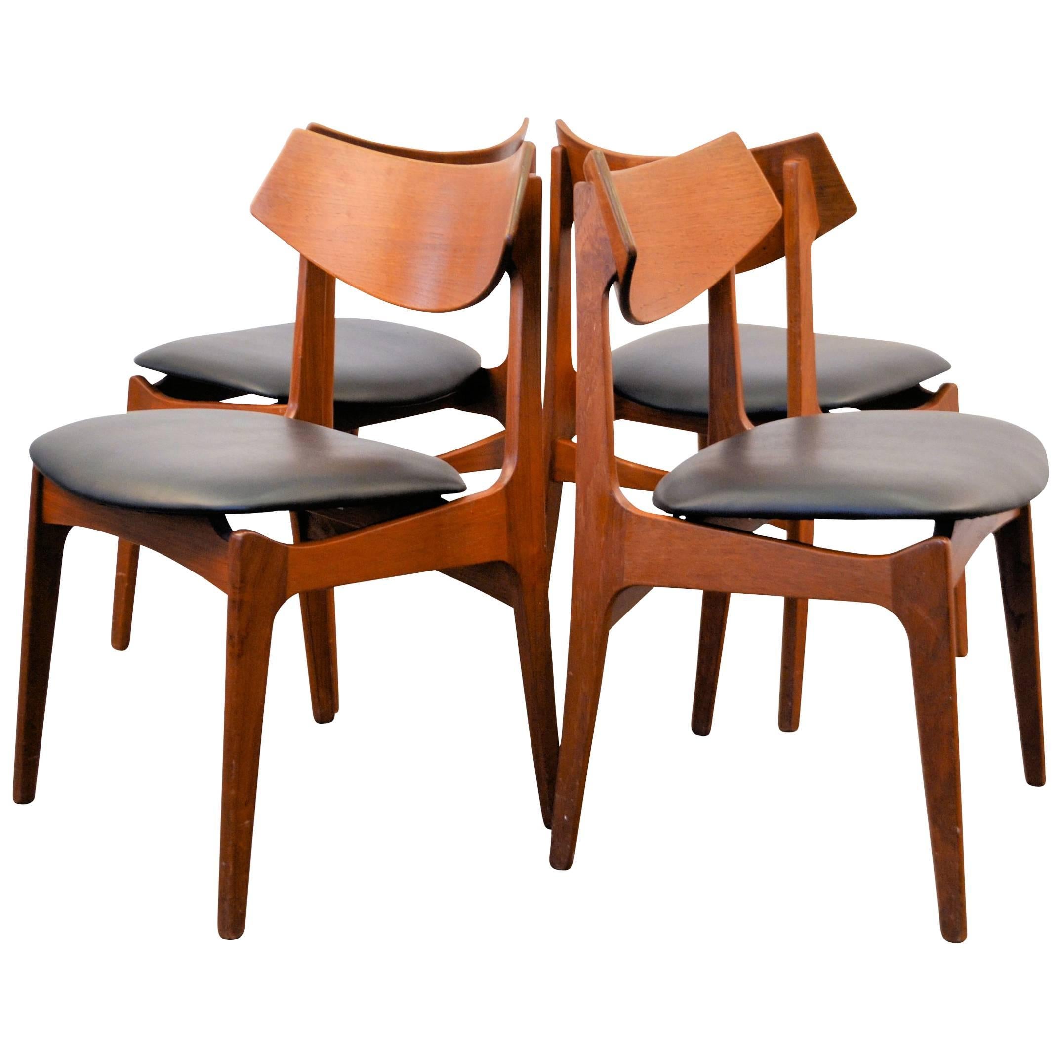 Funder Schmidt & Madsen Teak Dining Chairs, Set of Four For Sale