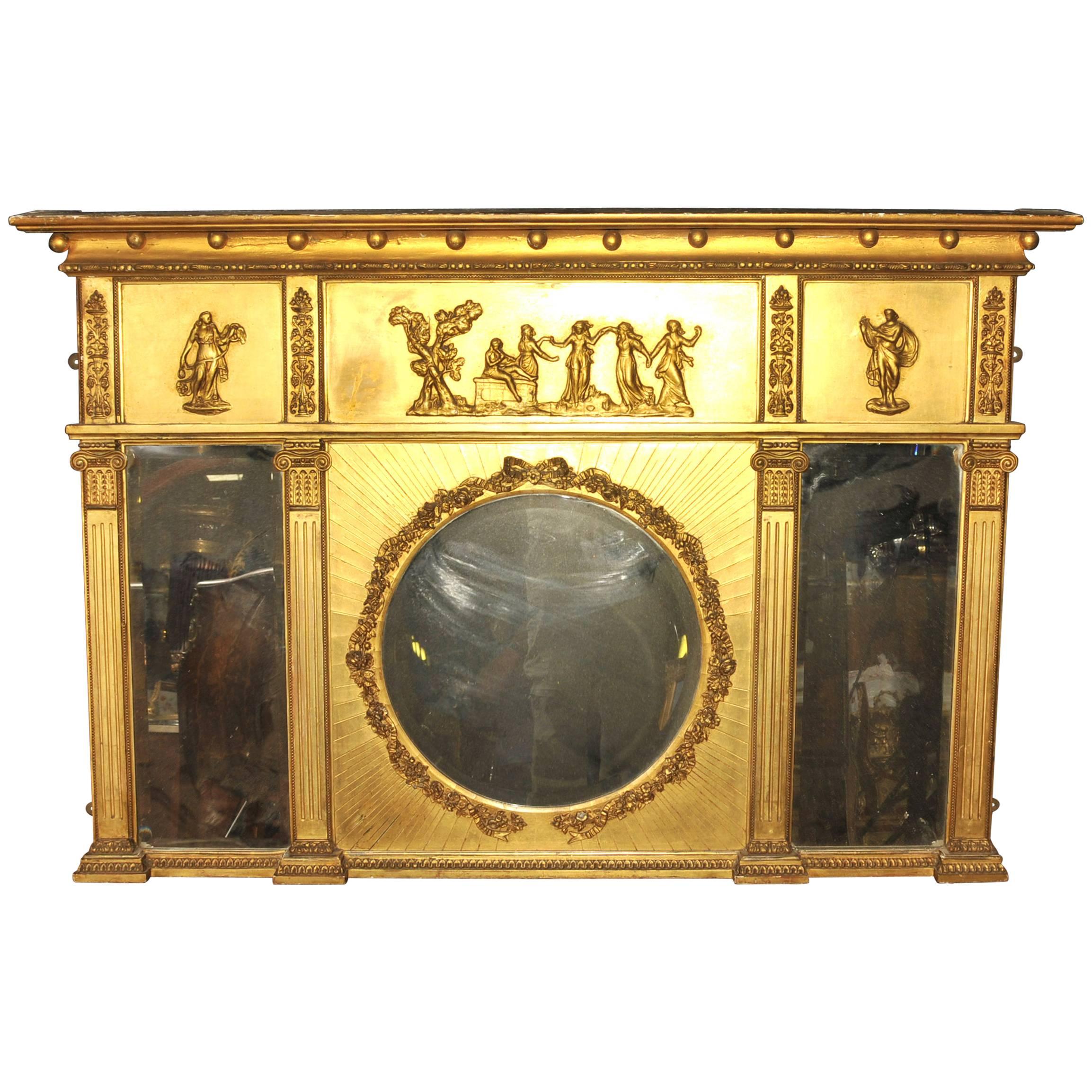 Antique Regency, 1815 Gilt Mantle Mirror English Mirrors For Sale