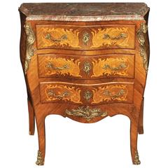 Antique French Empire Bombe Commode Chest of Drawers, 1890