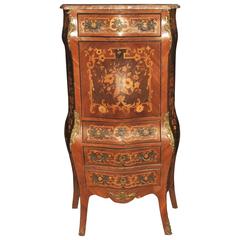 French Antique Escritoire Desk Chest 1900 Inlaid Empire