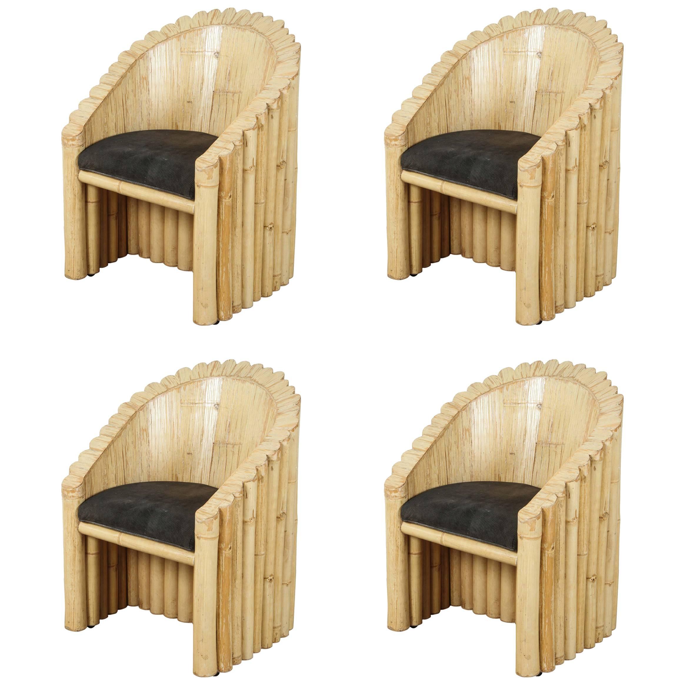 Four Unusual Bamboo Chairs