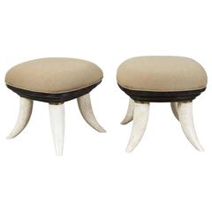 Pair of Tusk Ottomans by Maitland-Smith