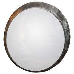 Late 19th Century Large Convex Railroad Station Mirror 