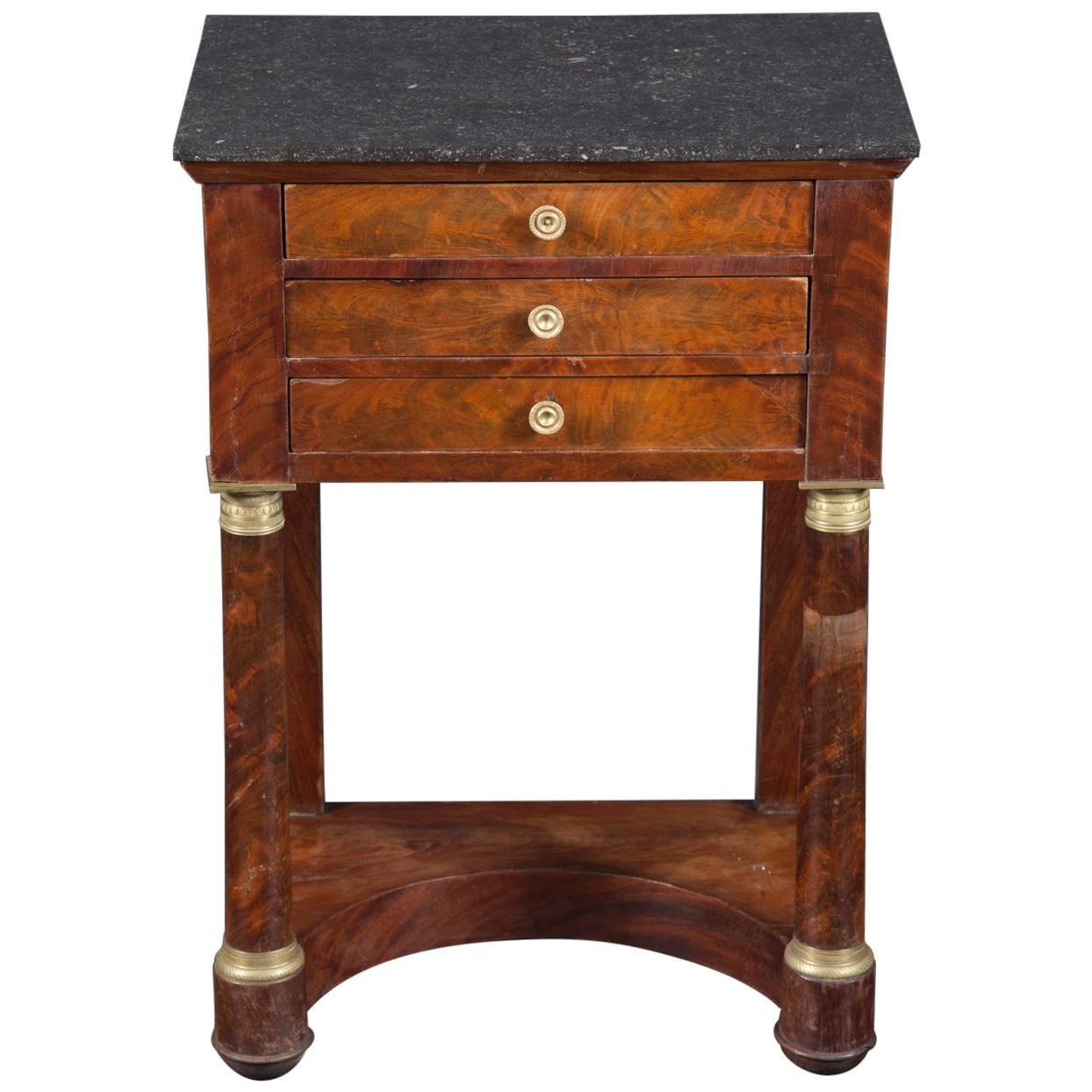French 19th Century Empire Marble End Top Table