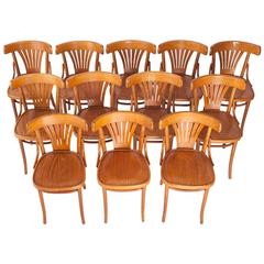 Set of 12 Pub Vintage Chairs by Henri Julien, circa 1970