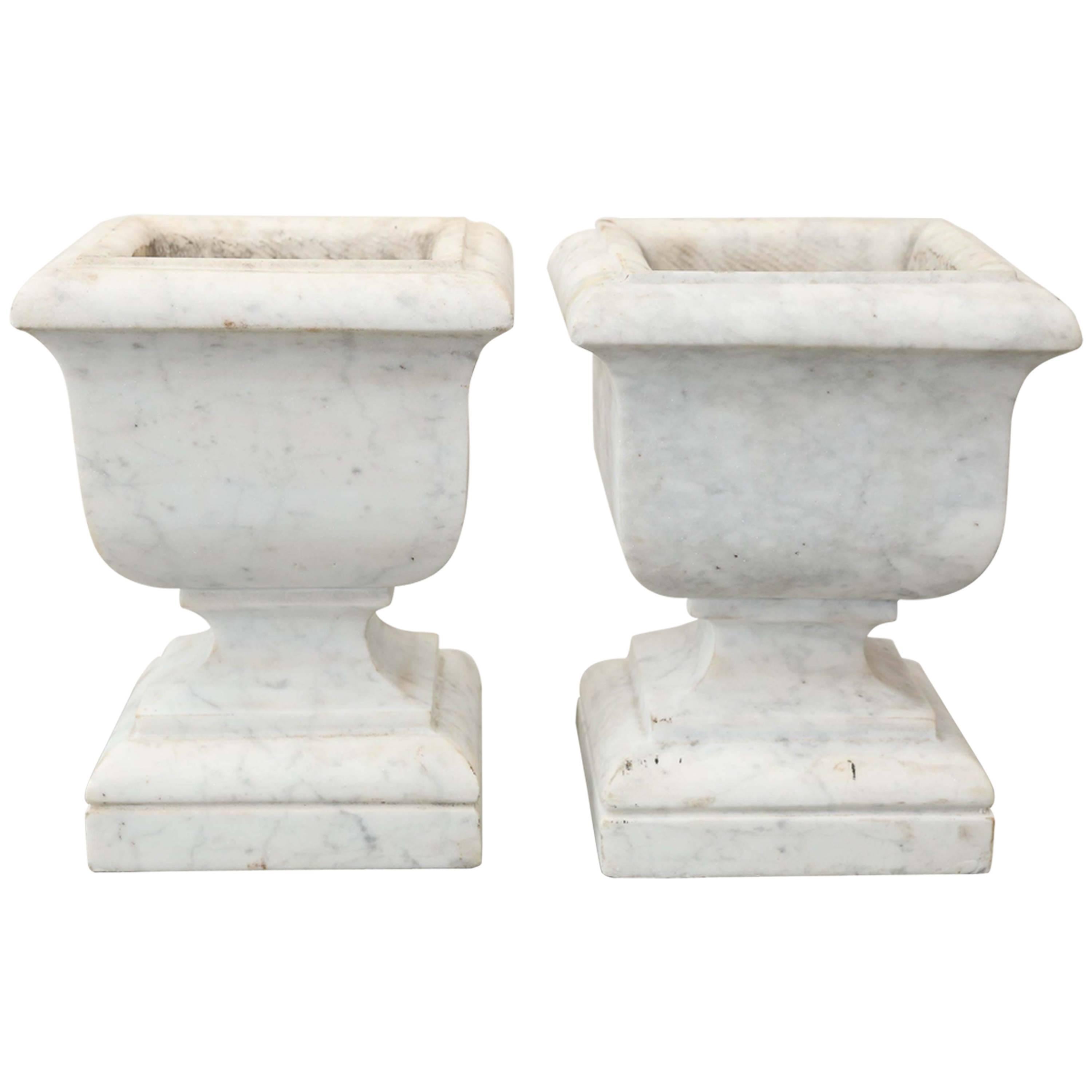 Pair of 19th Century Marble Urns