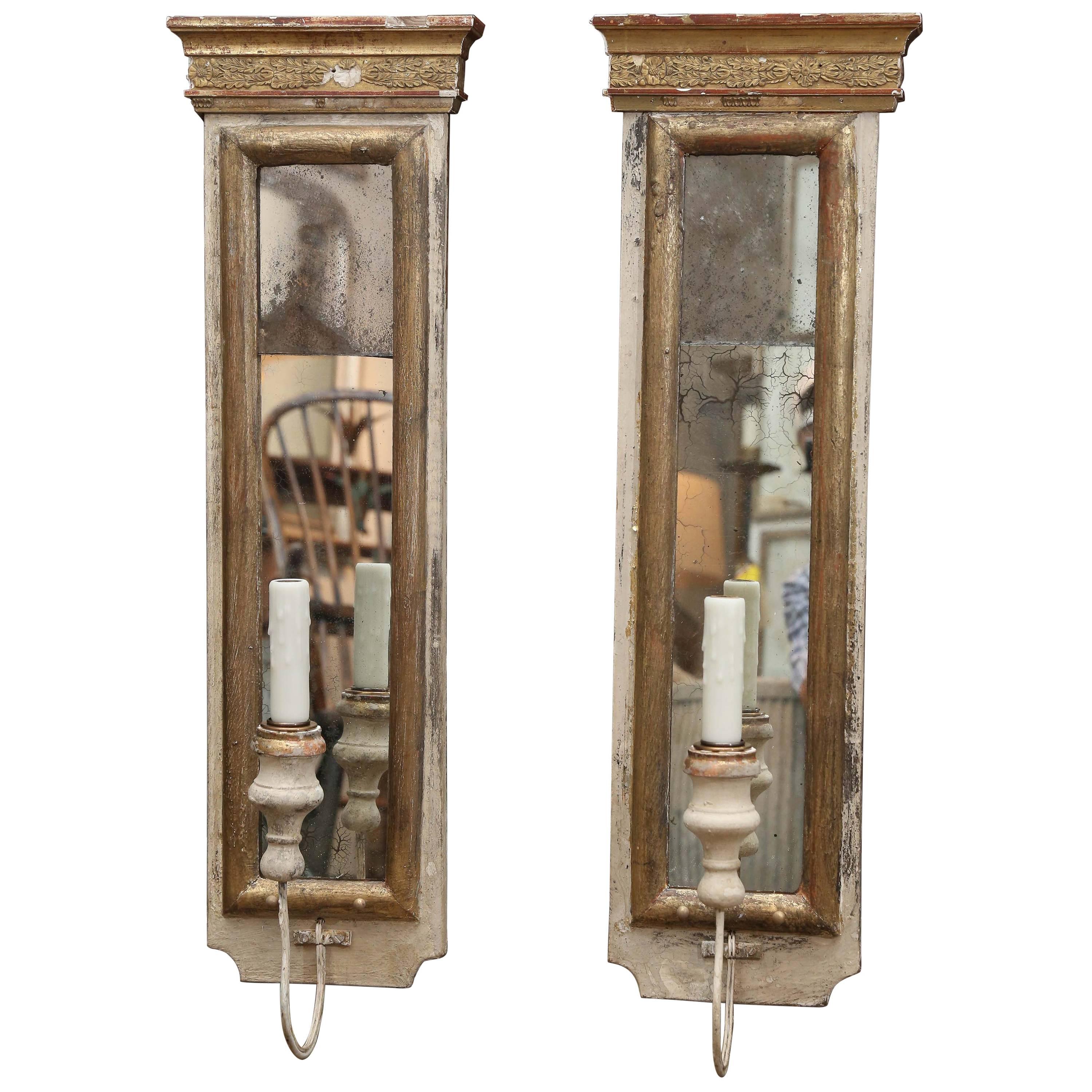 Pair of 19th Century, Fragment Sconces For Sale